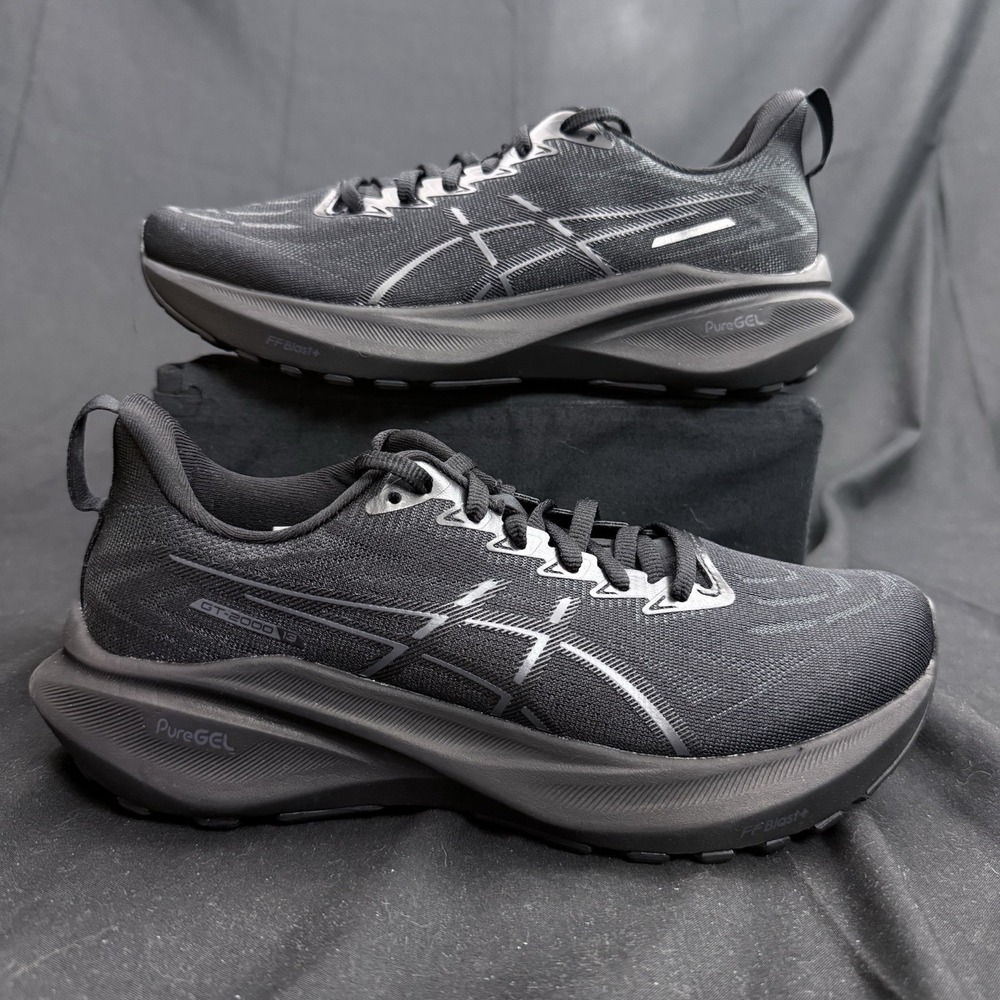 Size 7 Asics GT-2000 13 Running Shoes Womens Triple Black Lightweight Sneakers
